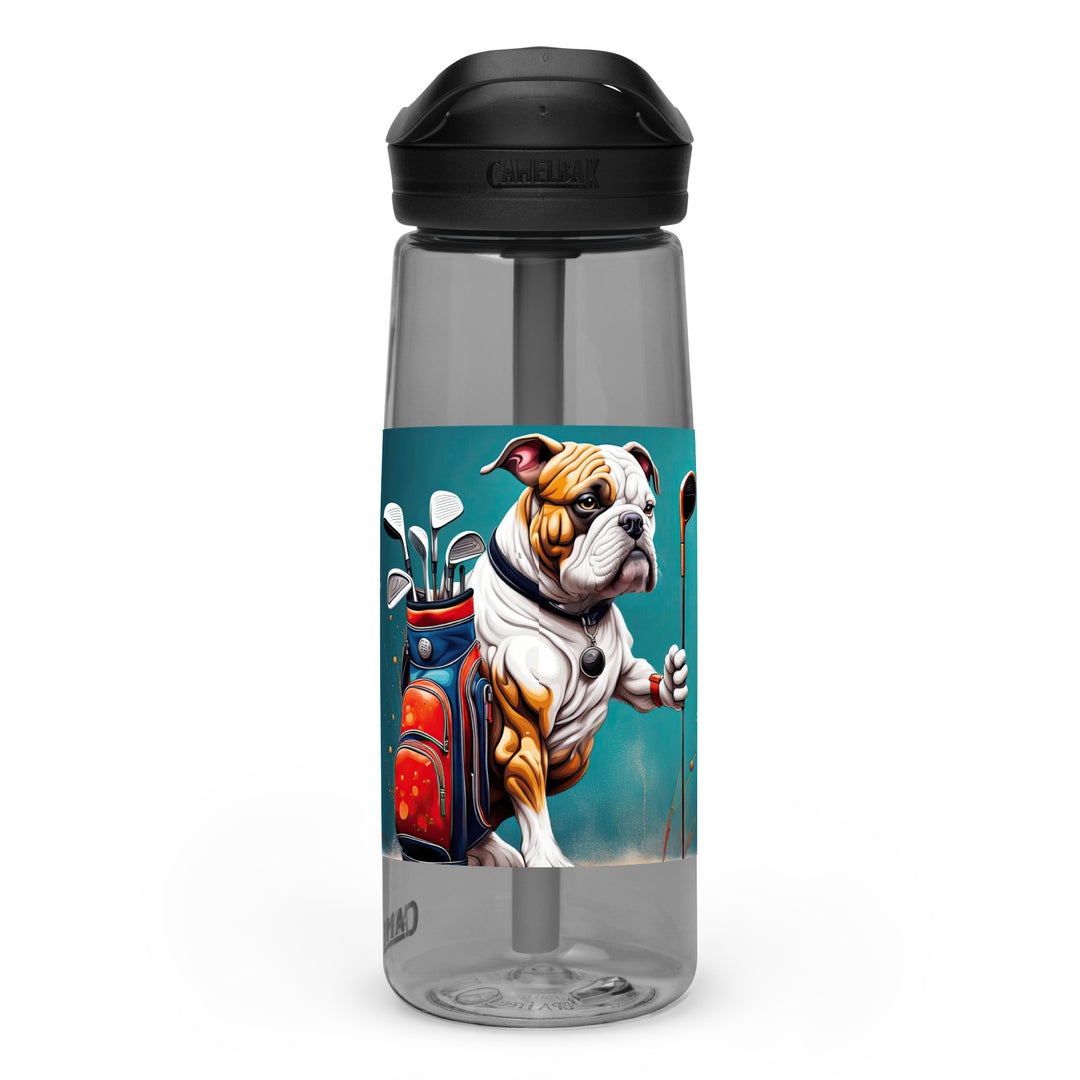 Bulldog Golfer- Sports water bottle