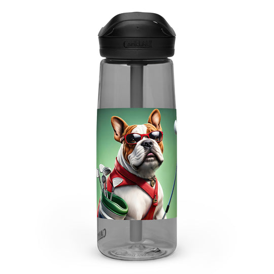 Bulldog Golfer- Sports water bottle v2