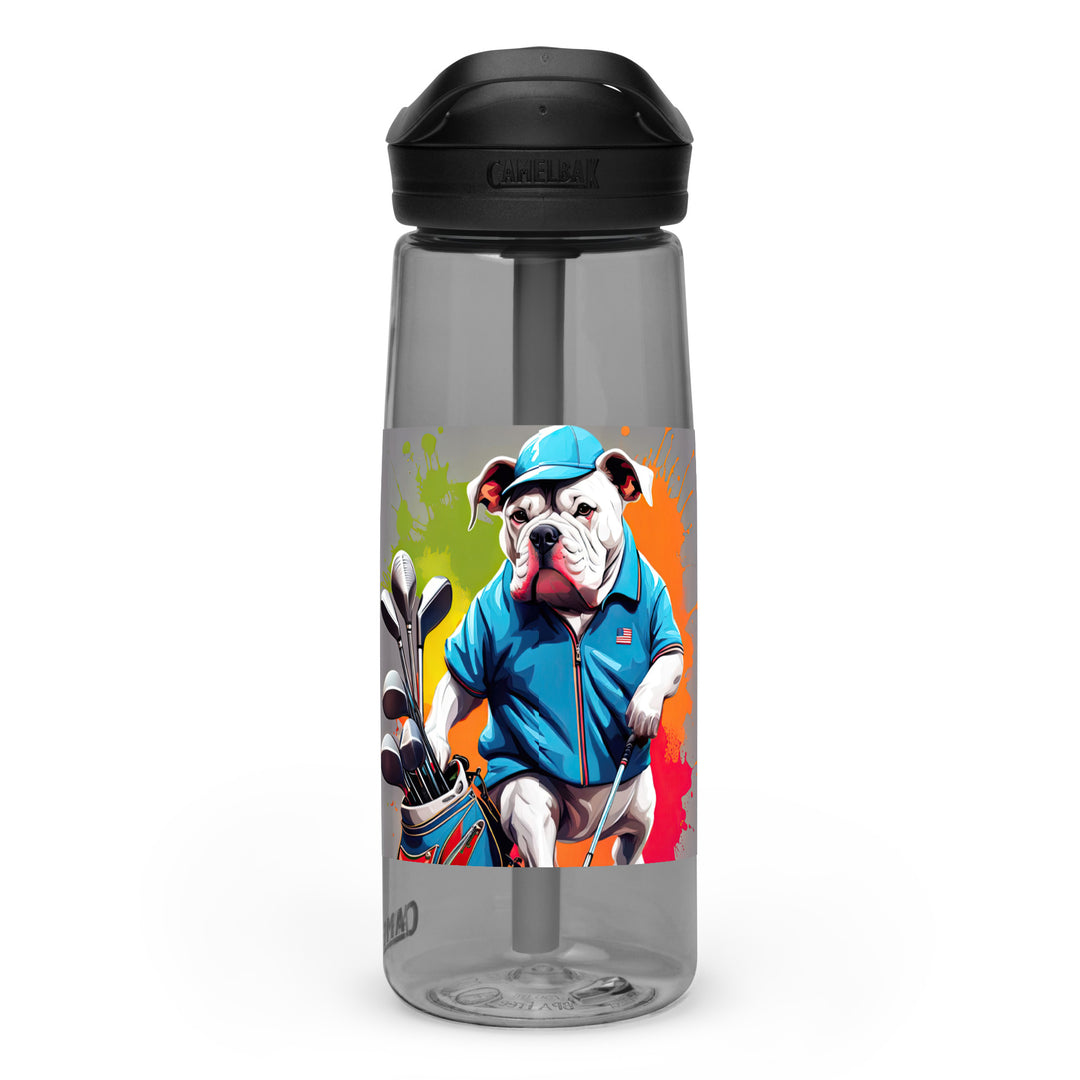 Bulldog Golfer- Sports water bottle v3