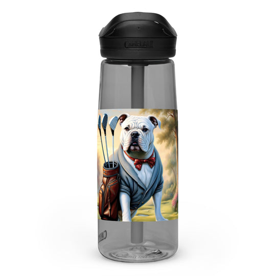 Bulldog Golfer- Sports water bottle v4