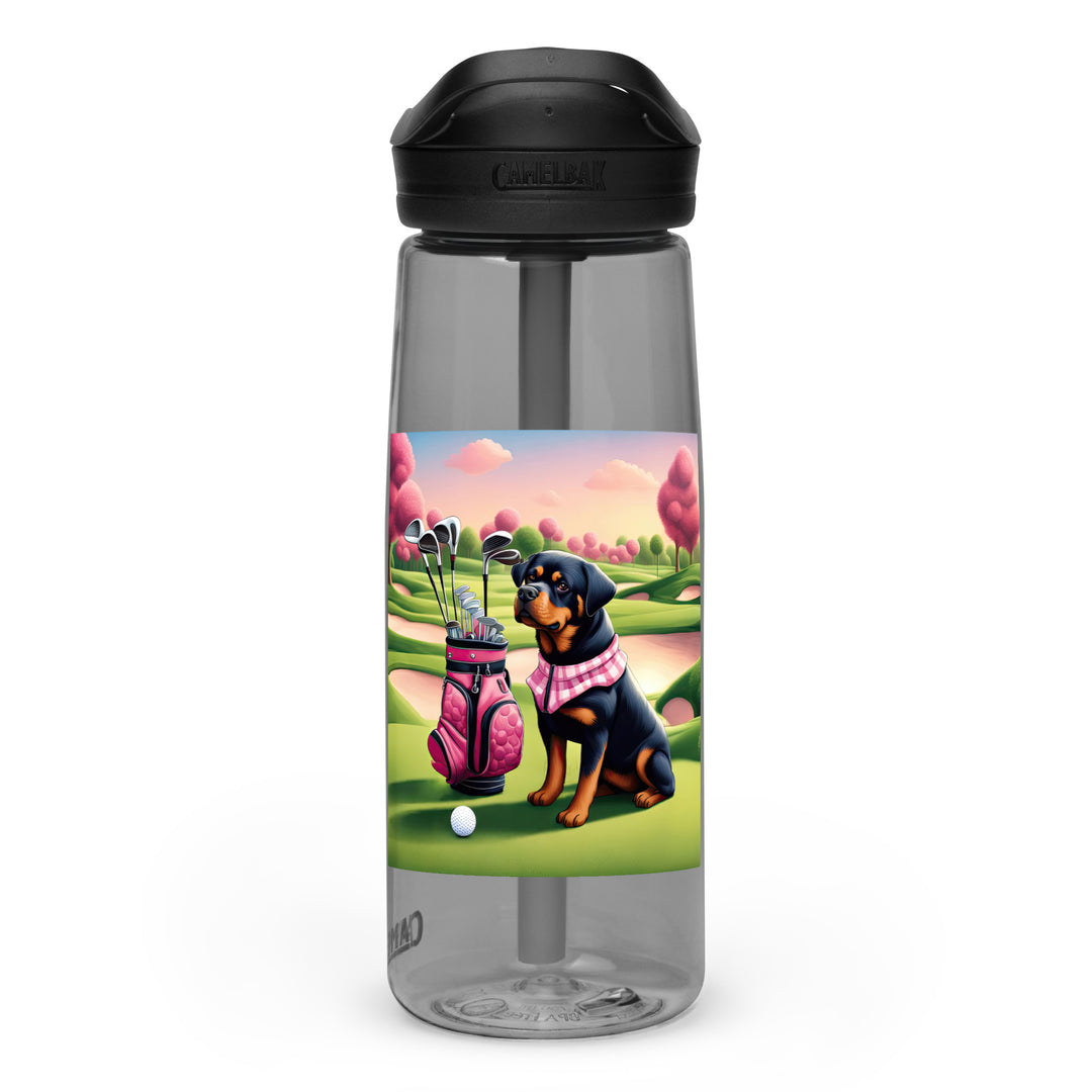 Rottweiler Golfer- Sports water bottle v2