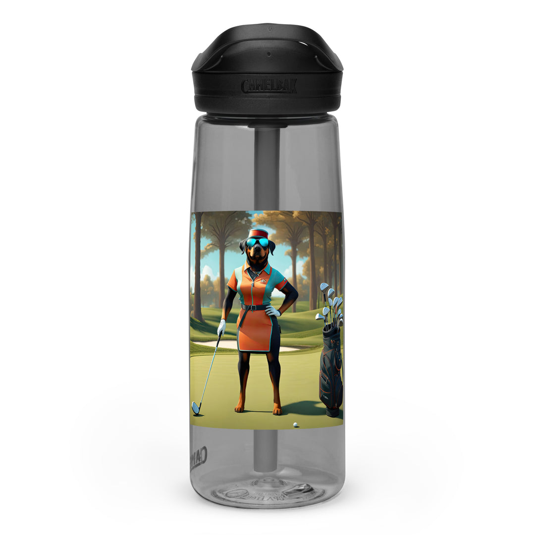 Rottweiler Golfer- Sports water bottle v4