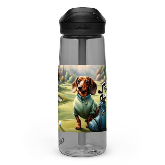 Dachshund Golfer- Sports water bottle