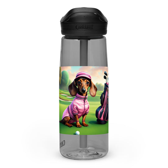 Dachshund Golfer- Sports water bottle v2