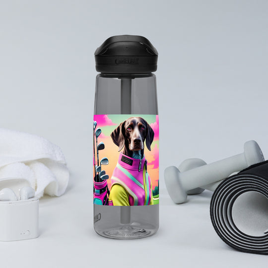 German Shorthaired Pointer Golfer- Sports water bottle v3