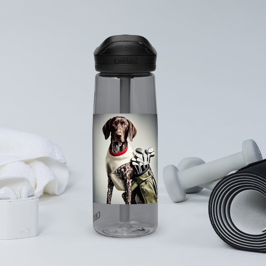 German Shorthaired Pointer Golfer- Sports water bottle v4