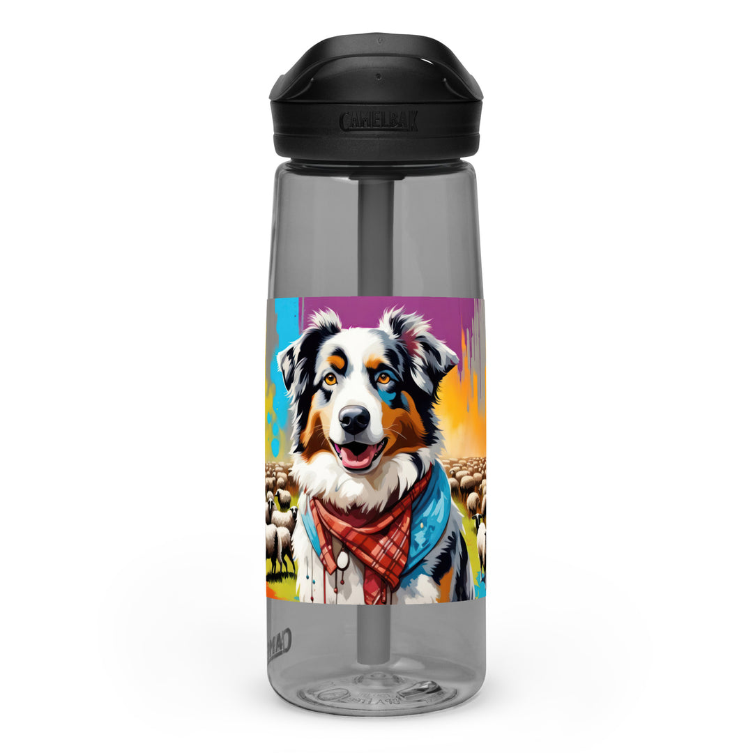 Australian Shepherd- Sports water bottle v3