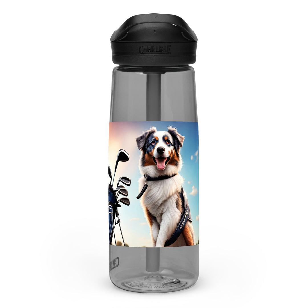 Australian Shepherd Golfer- Sports water bottle