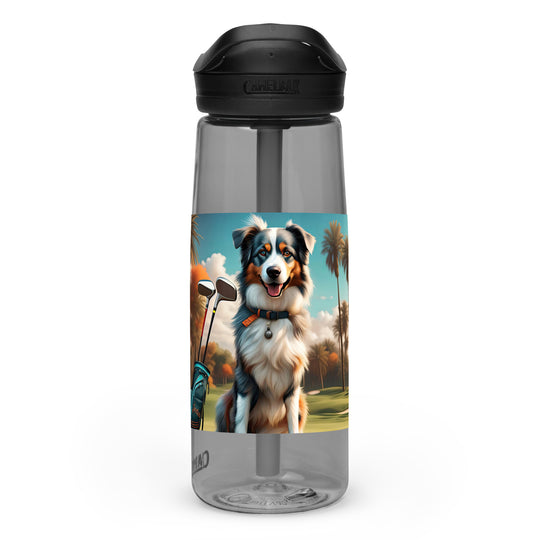 Australian Shepherd Golfer- Sports water bottle v2