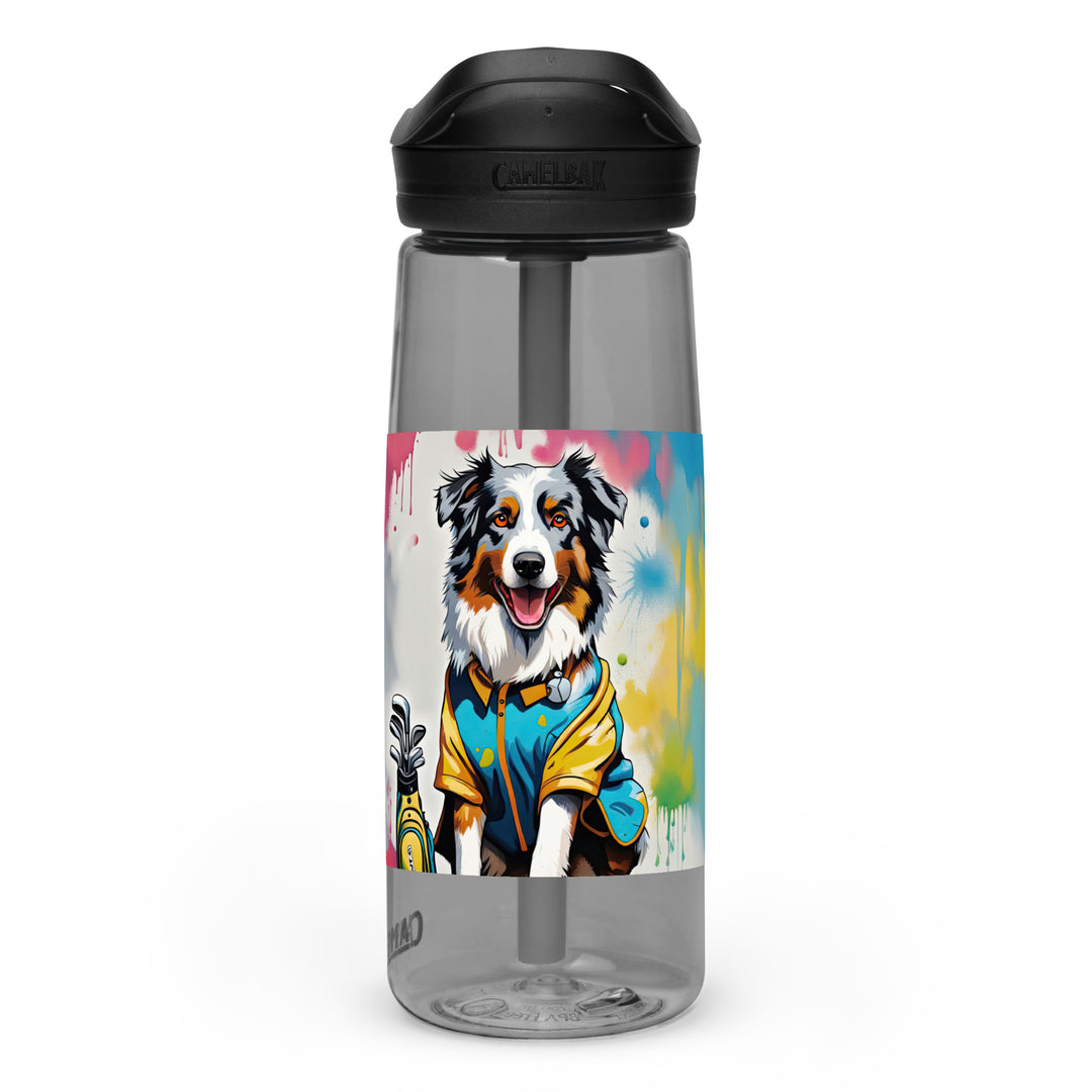 Australian Shepherd Golfer- Sports water bottle v3