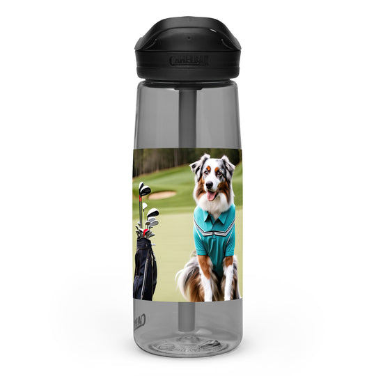 Australian Shepherd Golfer- Sports water bottle v4