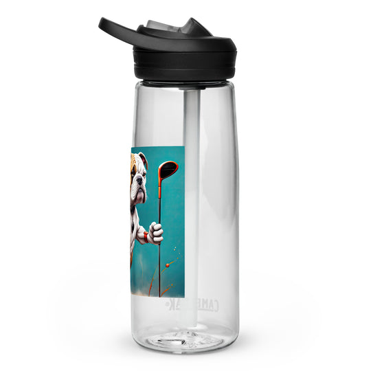 Bulldog Golfer- Sports water bottle