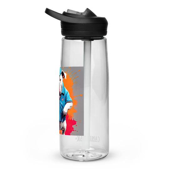 Bulldog Golfer- Sports water bottle v3