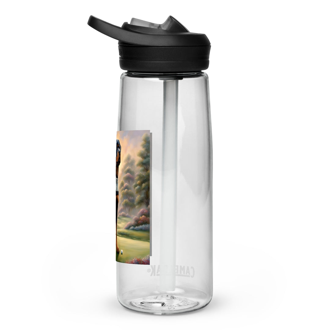 Rottweiler Golfer- Sports water bottle v3