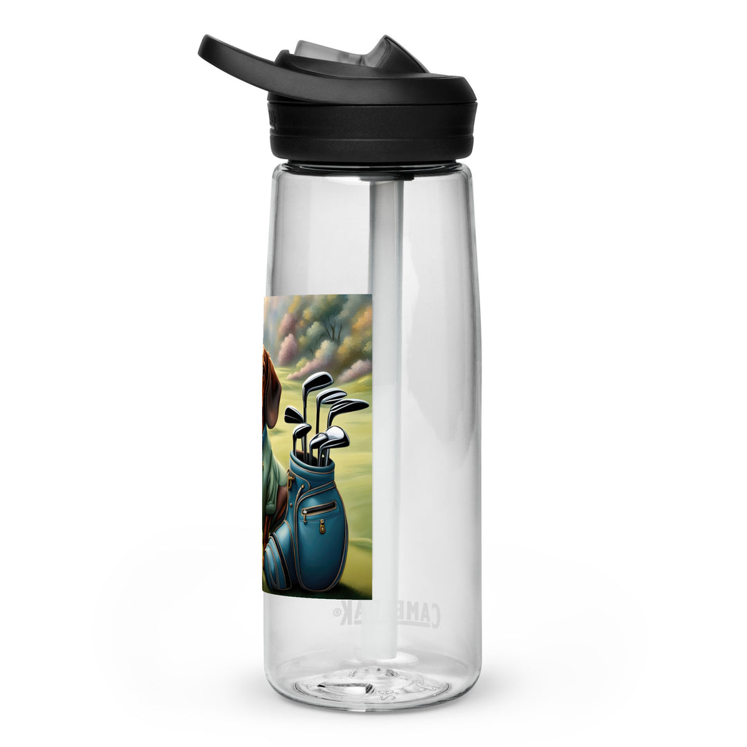 Dachshund Golfer- Sports water bottle