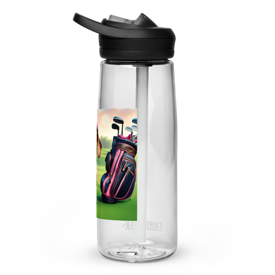 Dachshund Golfer- Sports water bottle v2