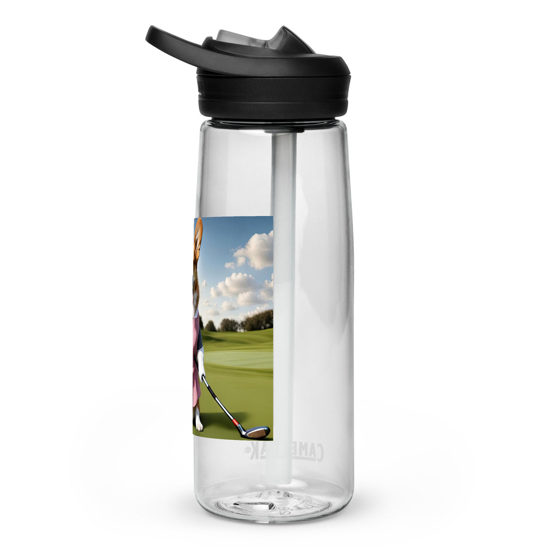 Pembroke Welsh Corgi Golfer- Sports water bottle v5