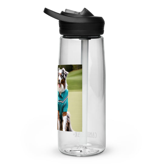 Australian Shepherd Golfer- Sports water bottle v4