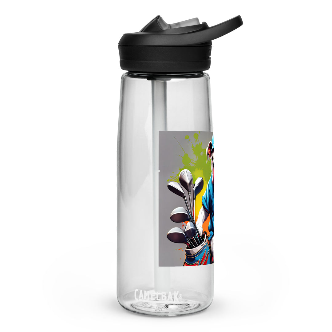 Bulldog Golfer- Sports water bottle v3