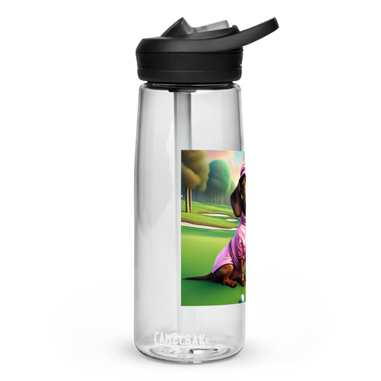 Dachshund Golfer- Sports water bottle v2