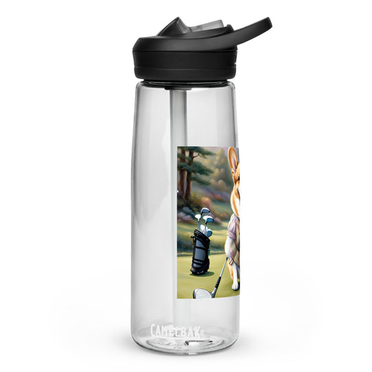 Pembroke Welsh Corgi Golfer- Sports water bottle v3