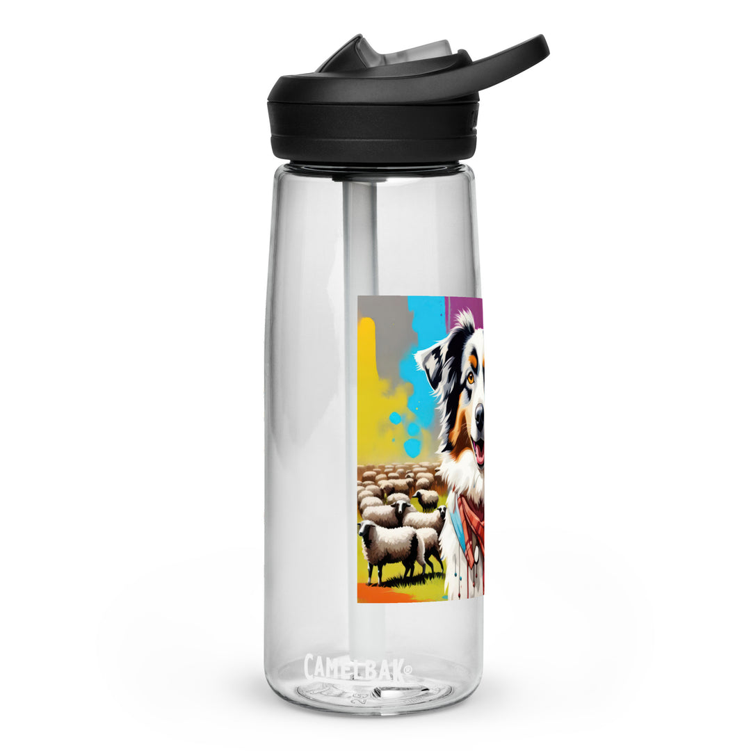 Australian Shepherd- Sports water bottle v3