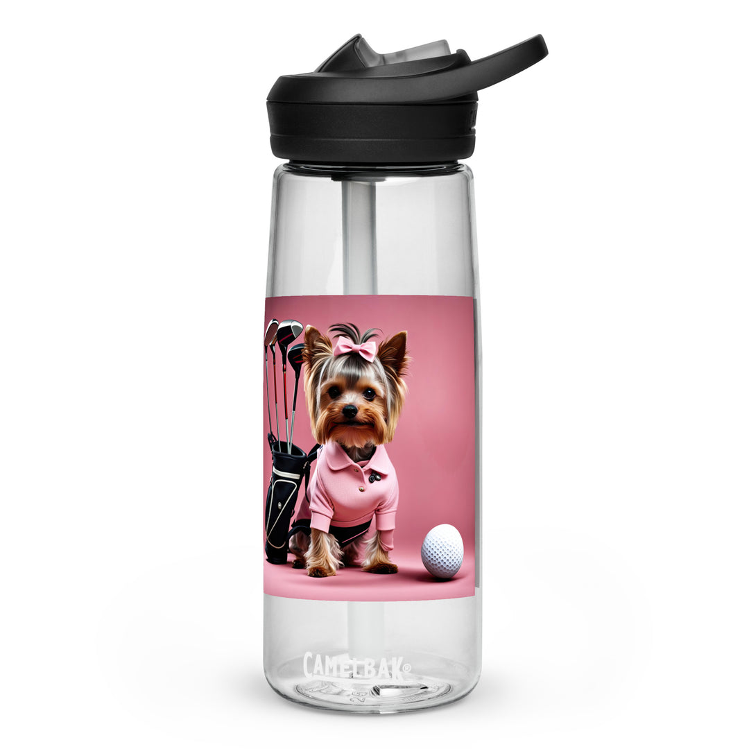 Yorkshire Terrier Golfer- Sports water bottle
