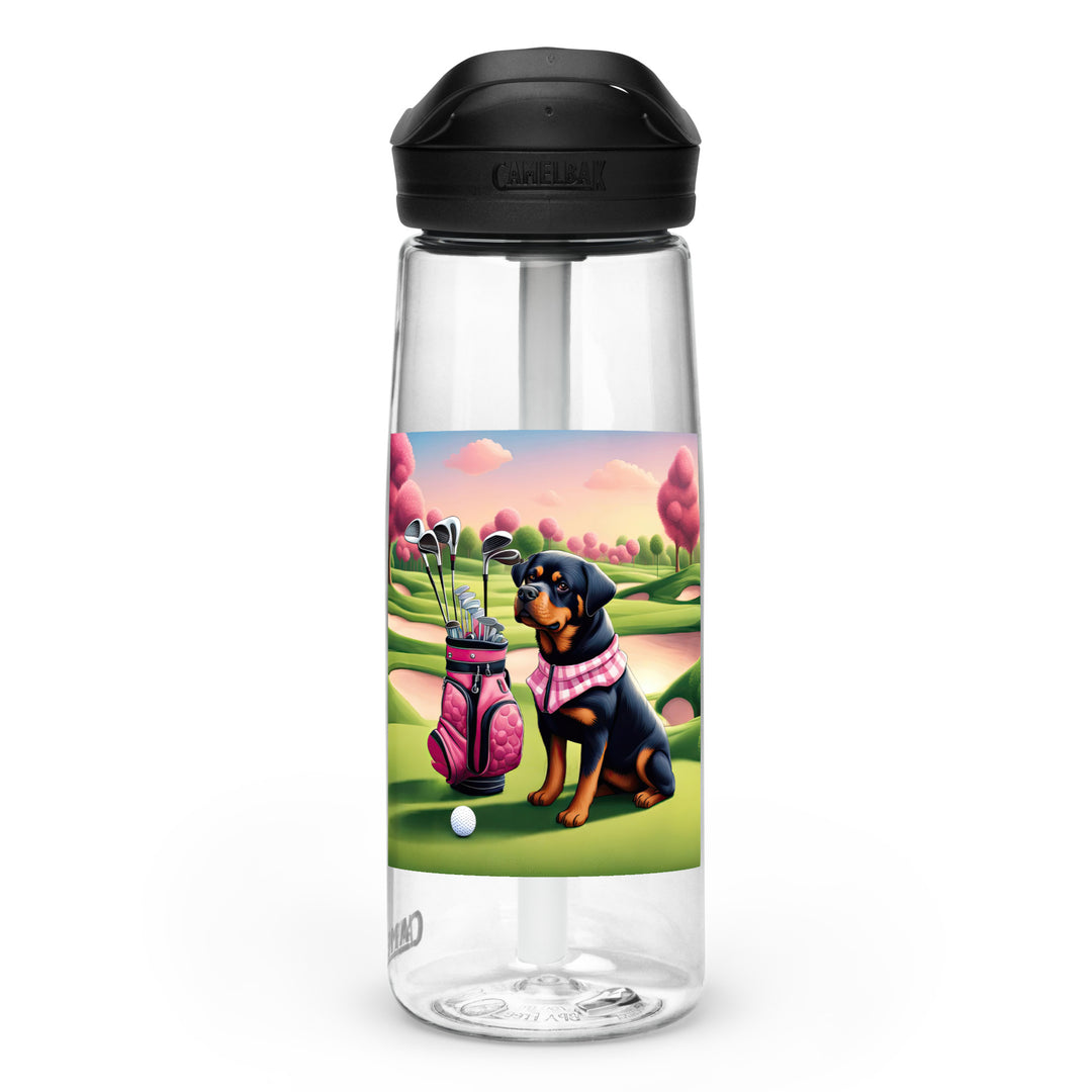 Rottweiler Golfer- Sports water bottle v2