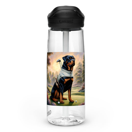 Rottweiler Golfer- Sports water bottle v3