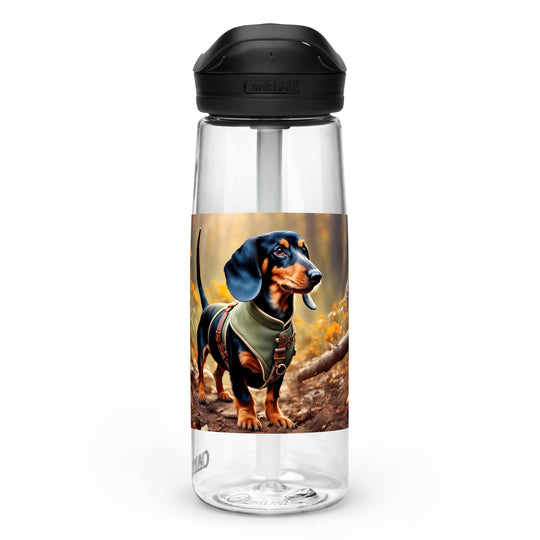 Dachshund Golfer- Sports water bottle v3