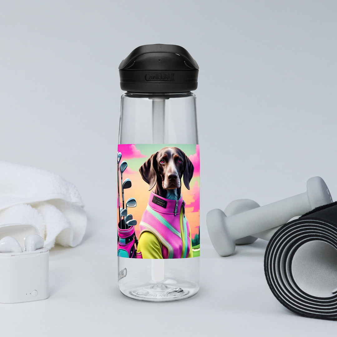 German Shorthaired Pointer Golfer- Sports water bottle v3