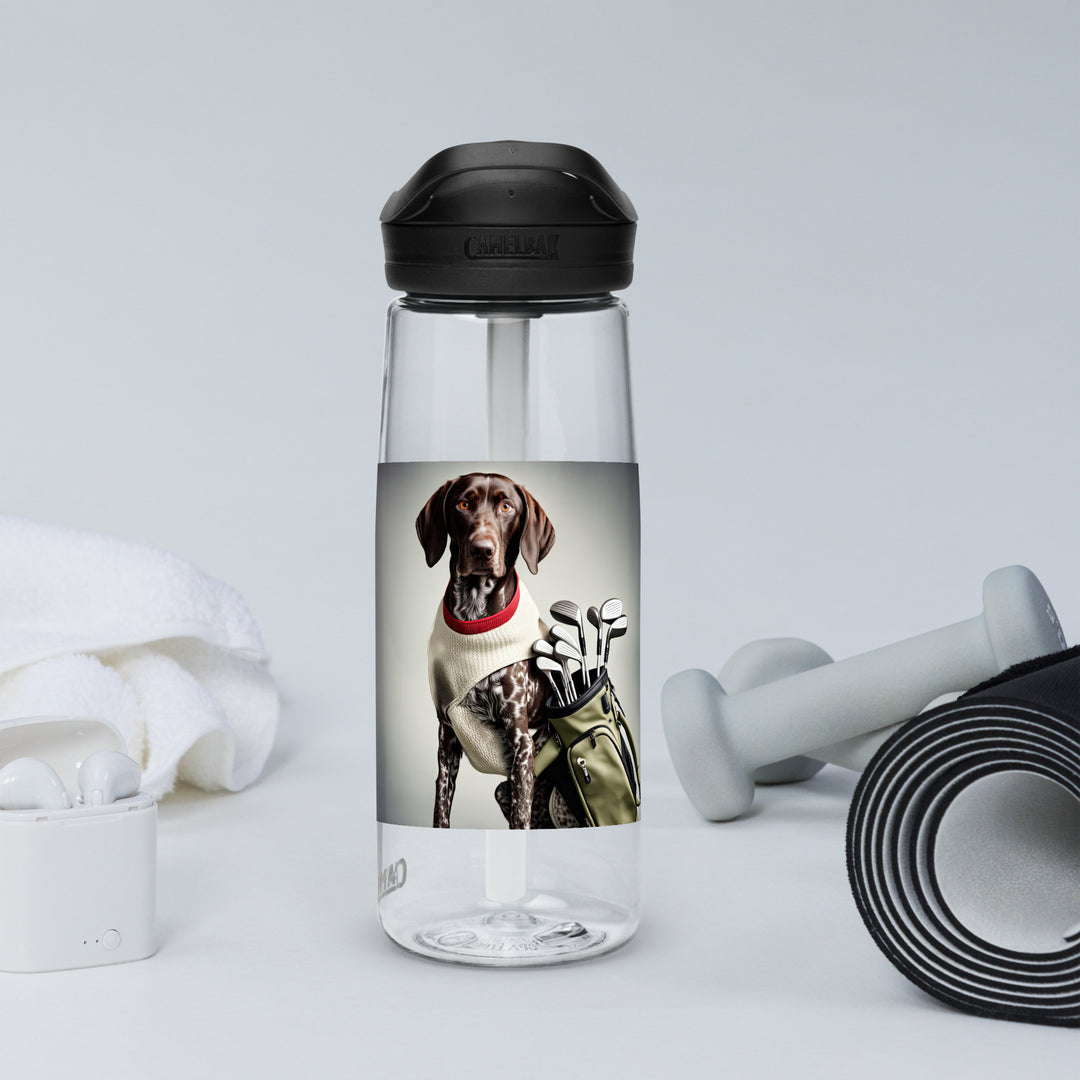 German Shorthaired Pointer Golfer- Sports water bottle v4