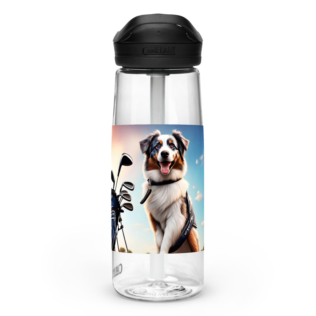 Australian Shepherd Golfer- Sports water bottle