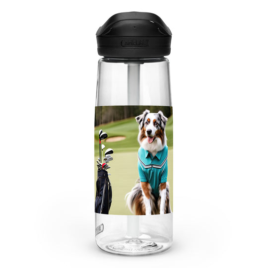 Australian Shepherd Golfer- Sports water bottle v4