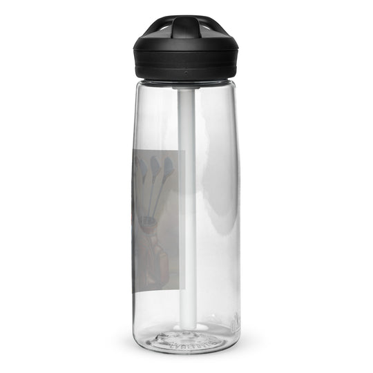 Bulldog Golfer- Sports water bottle v4