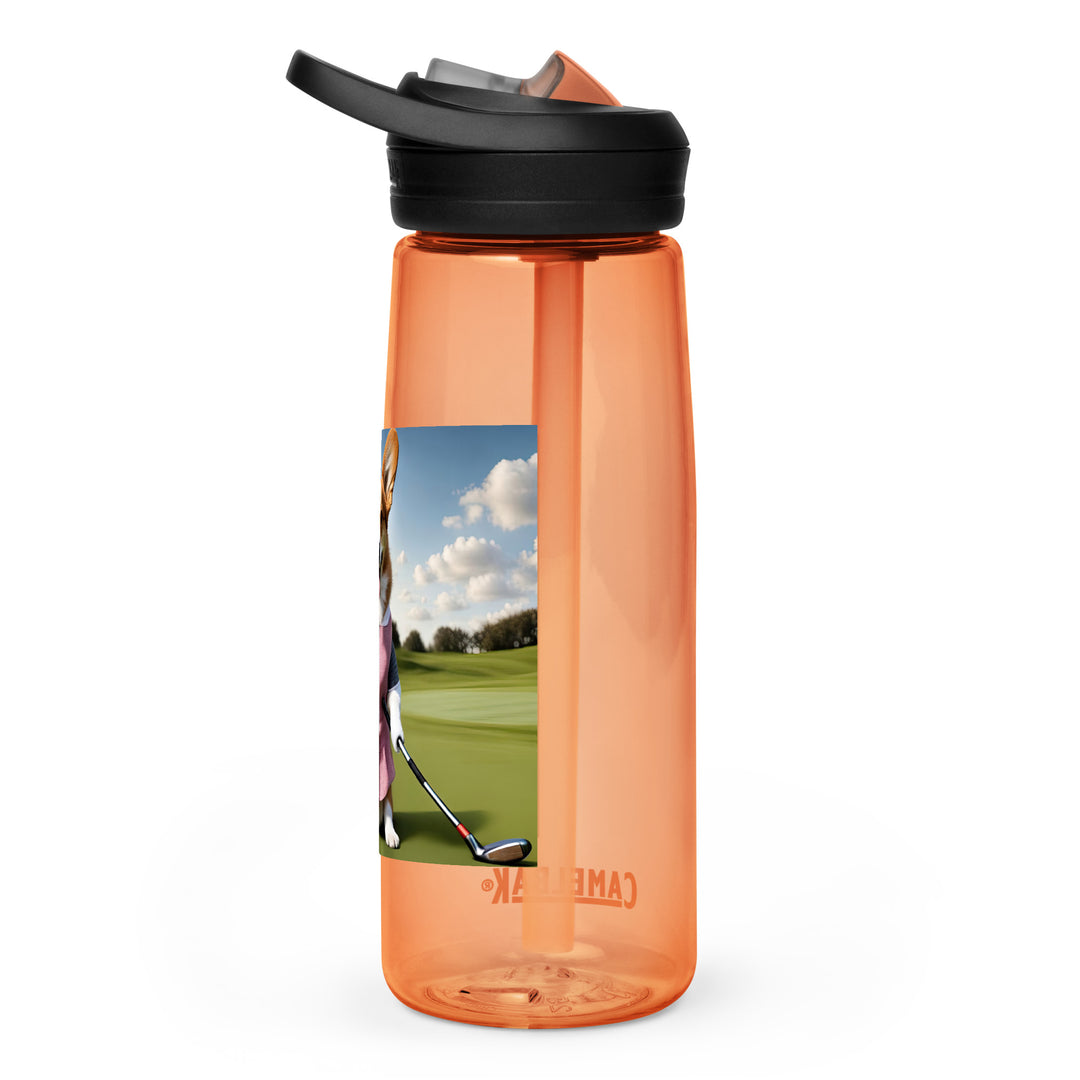 Pembroke Welsh Corgi Golfer- Sports water bottle v5