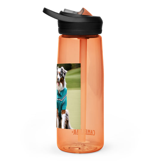 Australian Shepherd Golfer- Sports water bottle v4