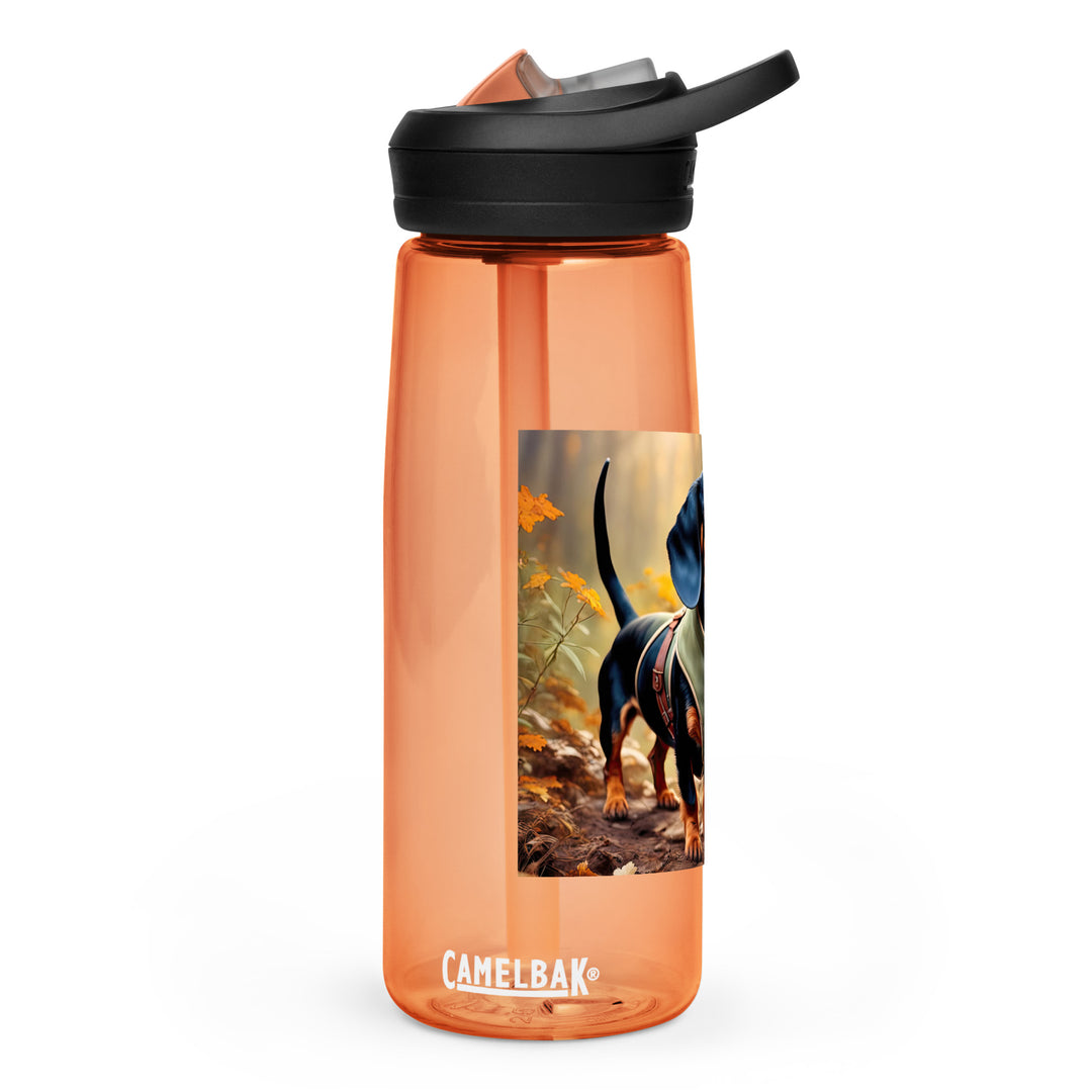 Dachshund Golfer- Sports water bottle v3