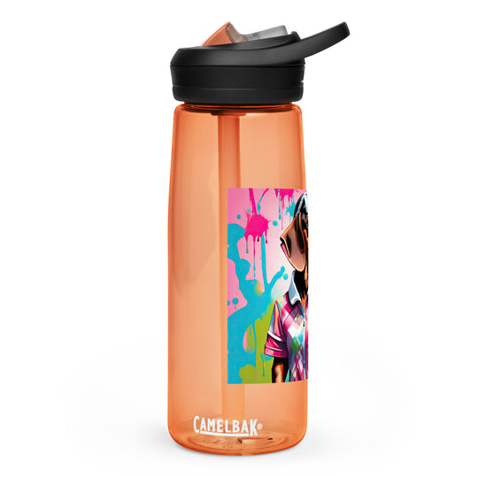 Dachshund Golfer- Sports water bottle v4