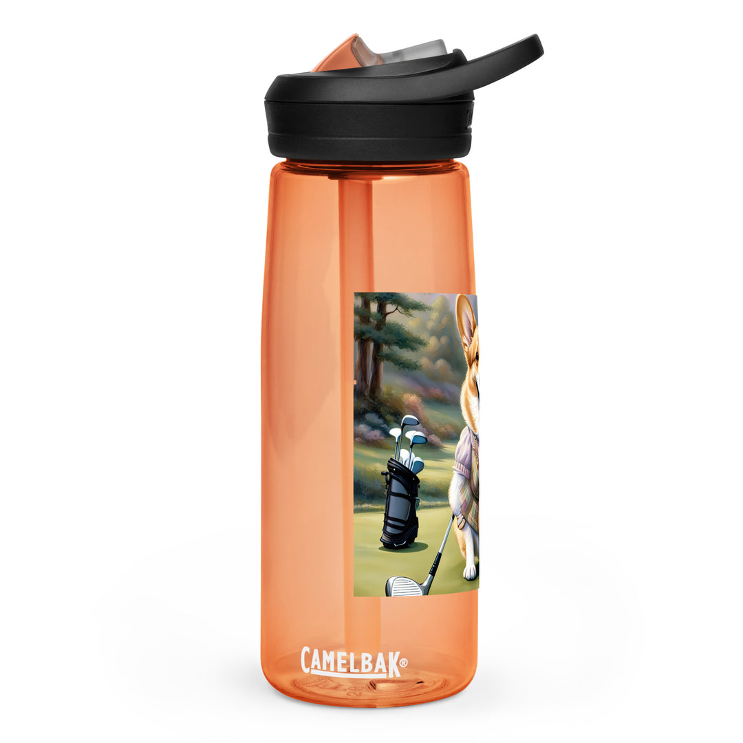 Pembroke Welsh Corgi Golfer- Sports water bottle v3