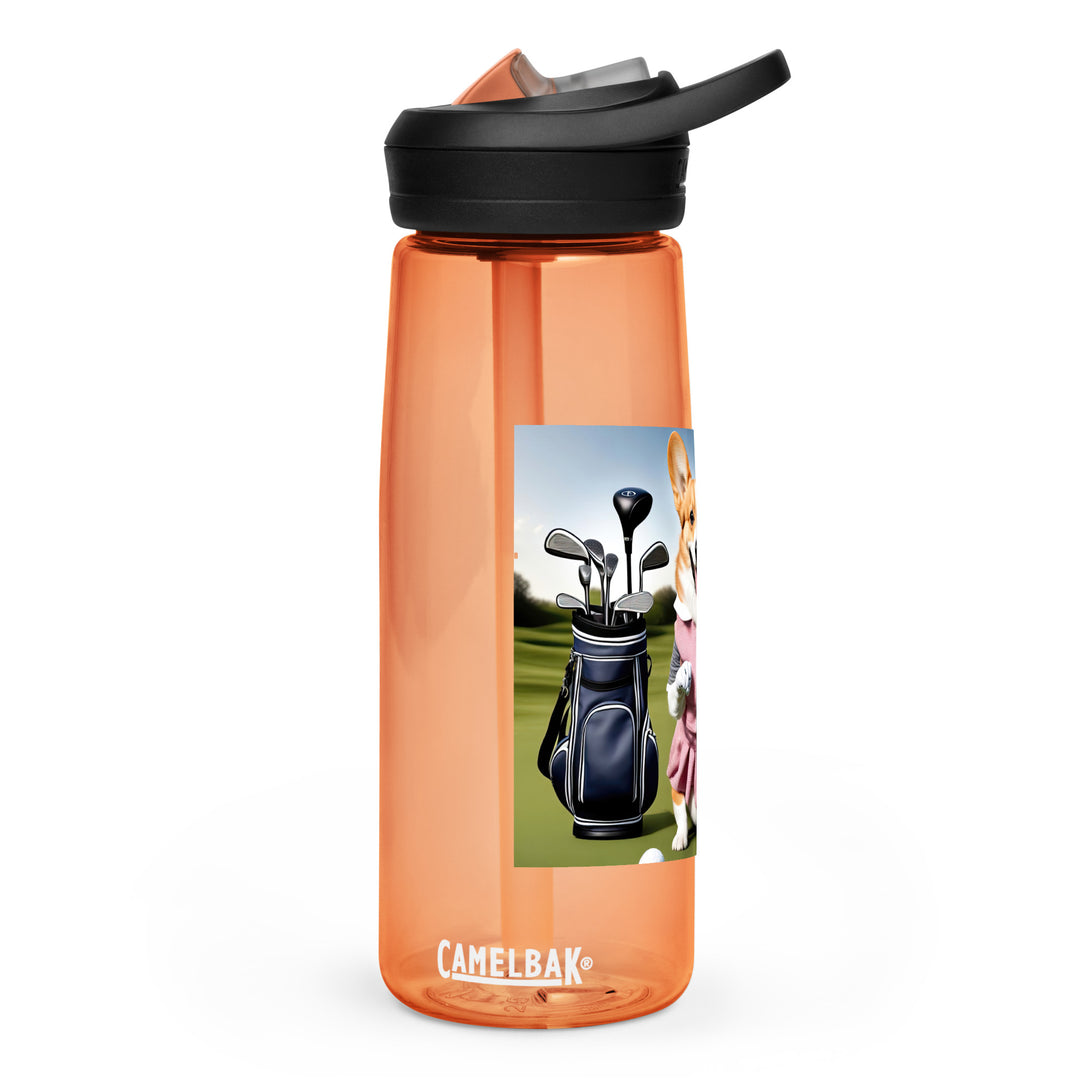 Pembroke Welsh Corgi Golfer- Sports water bottle v5