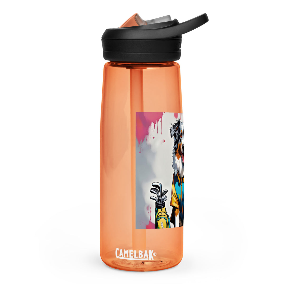 Australian Shepherd Golfer- Sports water bottle v3