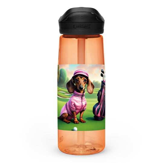 Dachshund Golfer- Sports water bottle v2