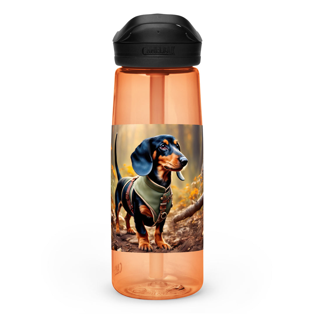 Dachshund Golfer- Sports water bottle v3