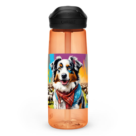 Australian Shepherd- Sports water bottle v3