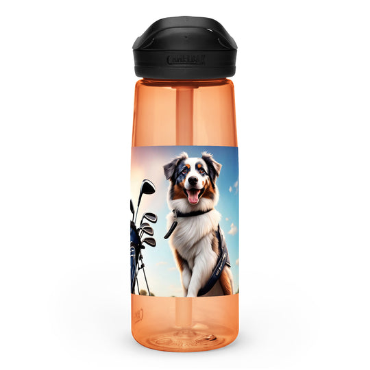 Australian Shepherd Golfer- Sports water bottle