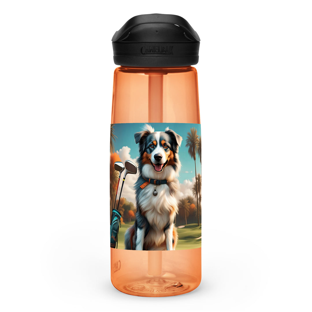 Australian Shepherd Golfer- Sports water bottle v2