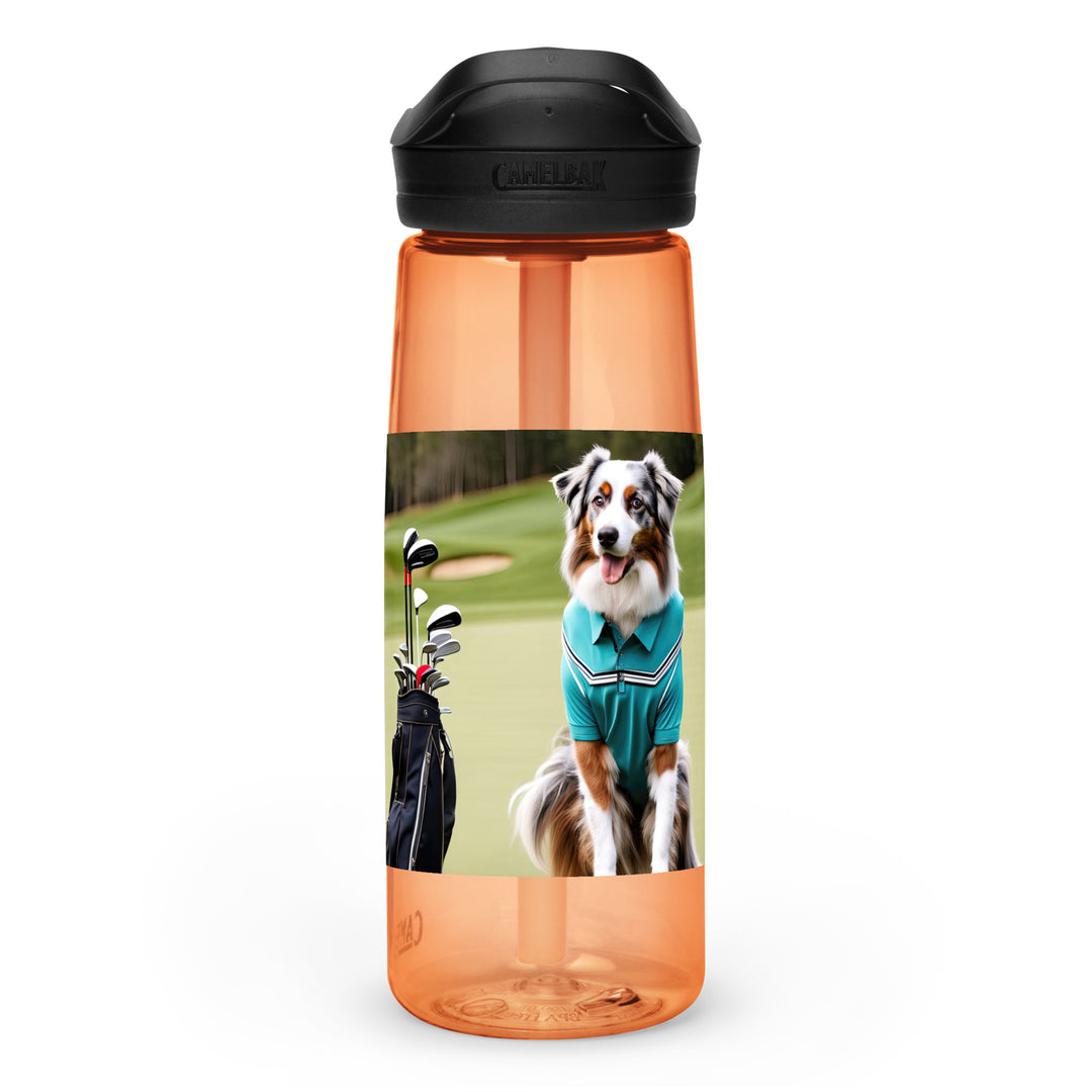 Australian Shepherd Golfer- Sports water bottle v4