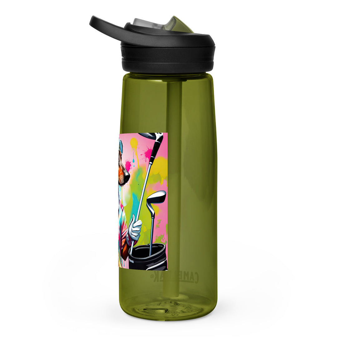 Dachshund Golfer- Sports water bottle v4