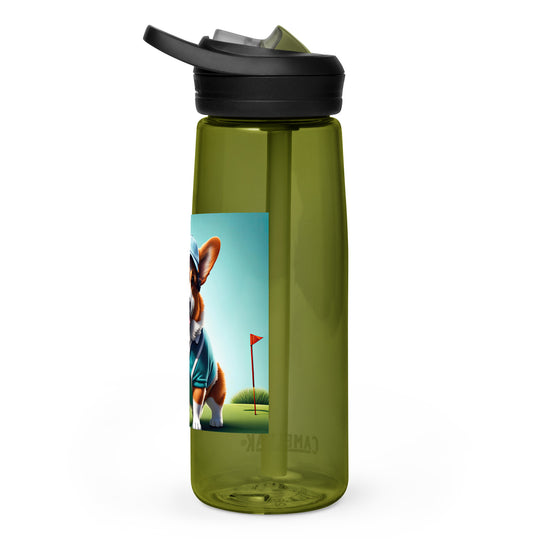 Pembroke Welsh Corgi Golfer- Sports water bottle